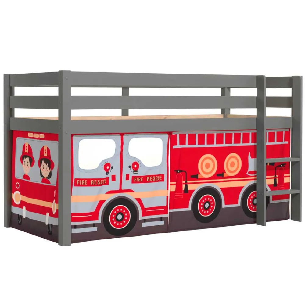 Wohnen Kinderbetten*Feuerwehr Kinderzimmer Hochbett in Grau - Ernezza