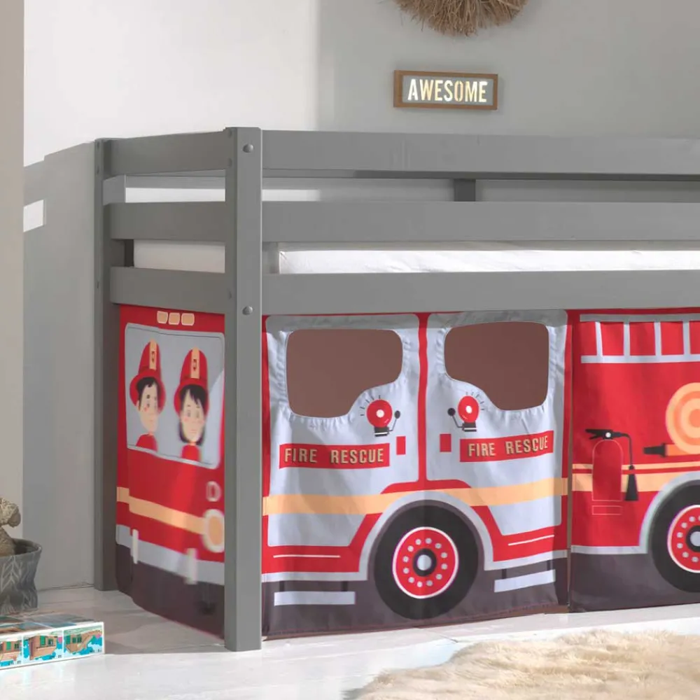 Wohnen Kinderbetten*Feuerwehr Kinderzimmer Hochbett in Grau - Ernezza