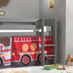 Wohnen Kinderbetten*Feuerwehr Kinderzimmer Hochbett in Grau - Ernezza