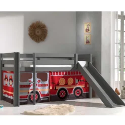 Kinder Wohnen Feuerwehr Spielbett mit Leiter & Rutsche - Jayant