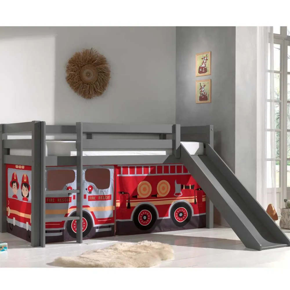 Kinder Wohnen Feuerwehr Spielbett mit Leiter & Rutsche - Jayant