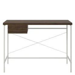 Kinder Wohnen Filigraner Schreibtisch in Walnuss Optik & Weiß - Meskus