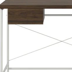 Kinder Wohnen Filigraner Schreibtisch in Walnuss Optik & Weiß - Meskus