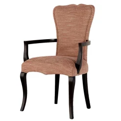 Wohnen Italienische Möbel|Wohnzimmerstühle*Fischgrät Armlehnenstuhl in Altrosa Strukturstoff - Salut