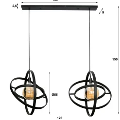 Wohnen Lampen & Leuchten*2-flammige Design Hängeleuchte aus Metall - Salines