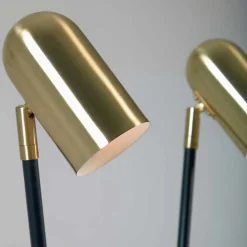 Wohnen Lampen & Leuchten*2-flammige Design Stehlampe in Messing - Lounger