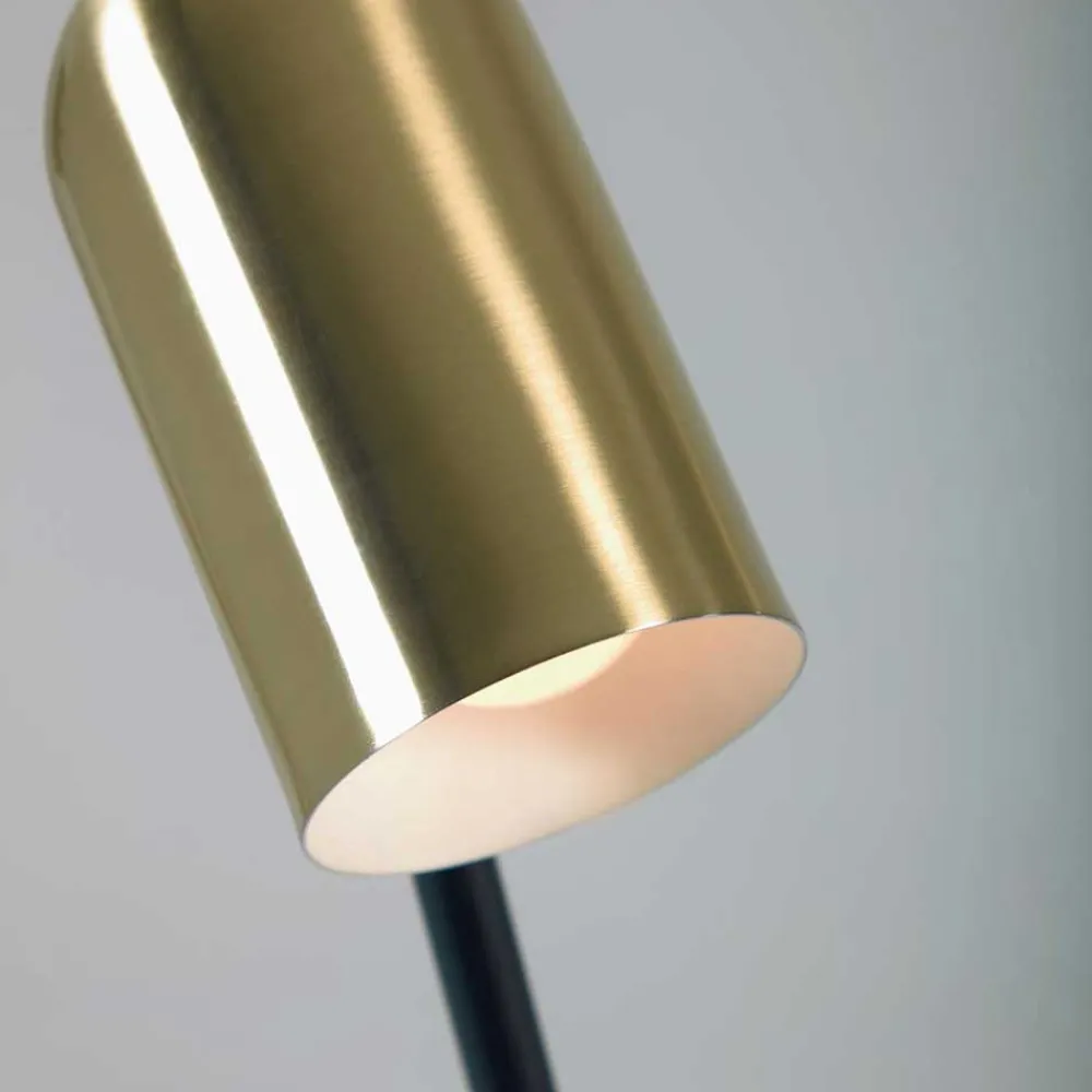 Wohnen Lampen & Leuchten*2-flammige Design Stehlampe in Messing - Lounger