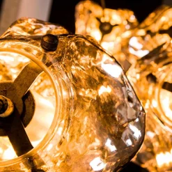 Wohnen 5-flammige Designer Pendelleuchte in Felsstein Optik - Mantua