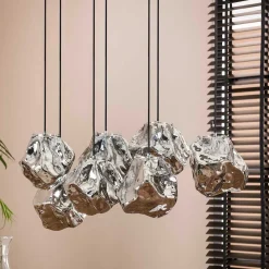 Wohnen 7-flammige Hängelampe in Fels Stein Optik - Domniar