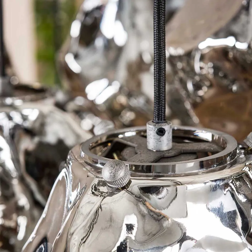 Wohnen 7-flammige Hängelampe in Fels Stein Optik - Domniar