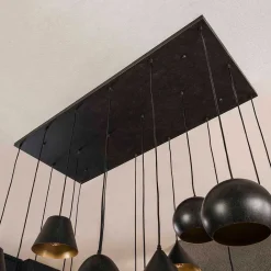 Wohnen 18-flammige Hängelampe in Schwarzgrau - Civetta