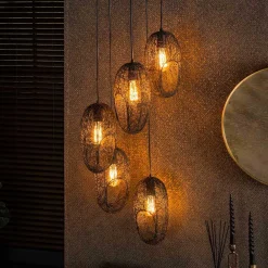 Wohnen 5-flammige Hängelampe mit Drahtschirmen - Juanda