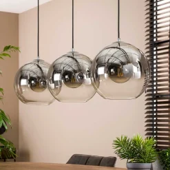 Wohnen 3-flammige Hängelampe mit Glas Kugel Schirmen - Vetrano
