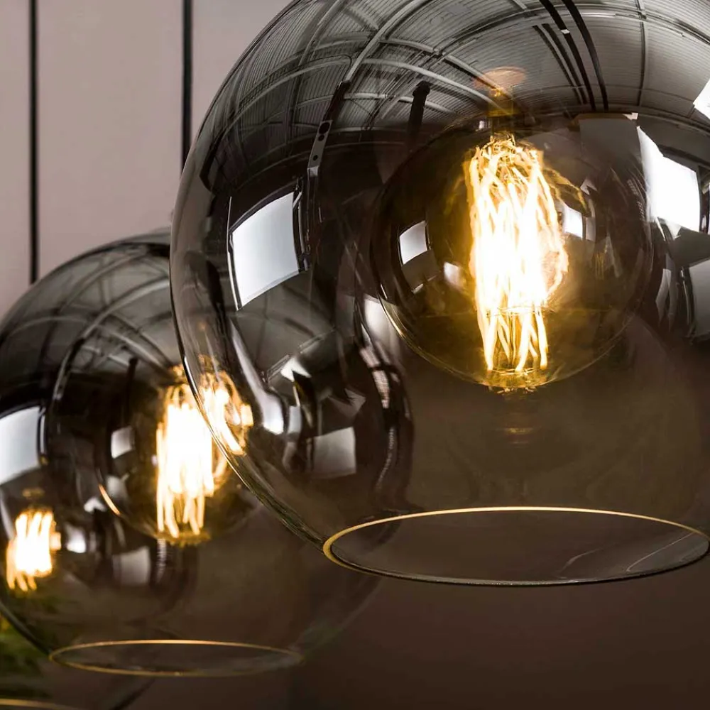 Wohnen 3-flammige Hängelampe mit Glas Kugel Schirmen - Vetrano