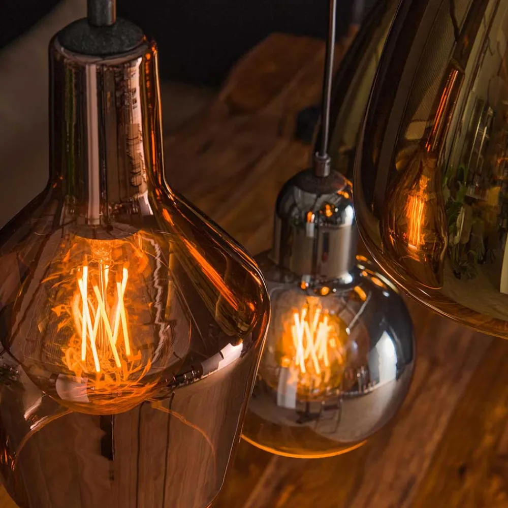 Wohnen 6-flammige Hängelampe mit verschiedenen Glasschirmen - Gerri