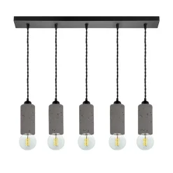 Wohnen Lampen & Leuchten*5-flammige Hängeleuchte aus Beton und Metall - Canopuss