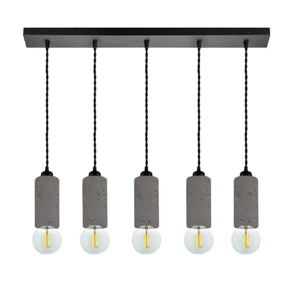 Wohnen Lampen & Leuchten*5-flammige Hängeleuchte aus Beton und Metall - Canopuss