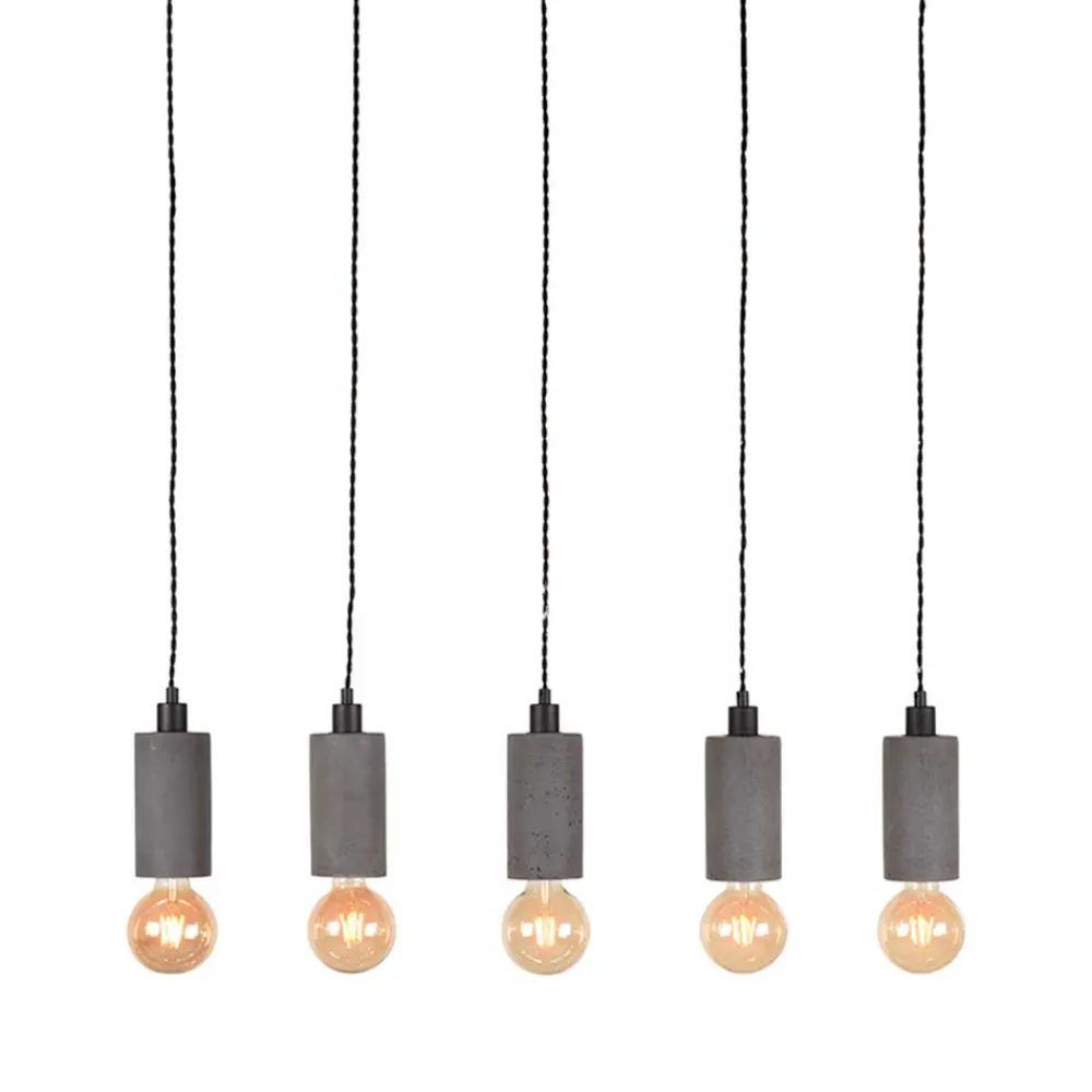Wohnen Lampen & Leuchten*5-flammige Hängeleuchte aus Beton und Metall - Canopuss