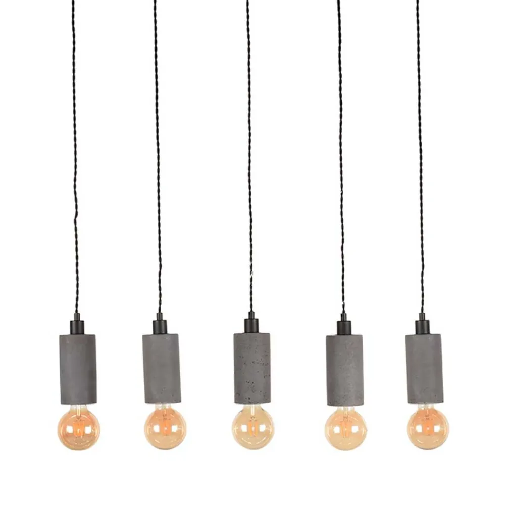 Wohnen Lampen & Leuchten*5-flammige Hängeleuchte aus Beton und Metall - Canopuss