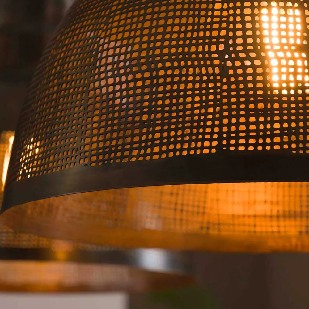 Wohnen 2-flammige Hängeleuchte in Bronze Antik - Jaines