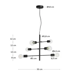 Wohnen 6-flammige Hängeleuchte minimalistisch - Evyla