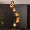 Wohnen Lampen & Leuchten*7-flammige Hängeleuchte mit Metallic Glasschirmen - Elizabeth