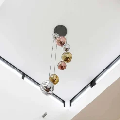 Wohnen Lampen & Leuchten*7-flammige Hängeleuchte mit Metallic Glasschirmen - Elizabeth