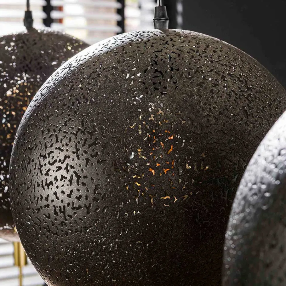 Wohnen 3-flammige Kugel-Hängelampe in Schwarz - Feixon