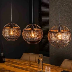 Wohnen 3-flammige Metall Hängeleuchte in Schwarzbraun - Casamarina