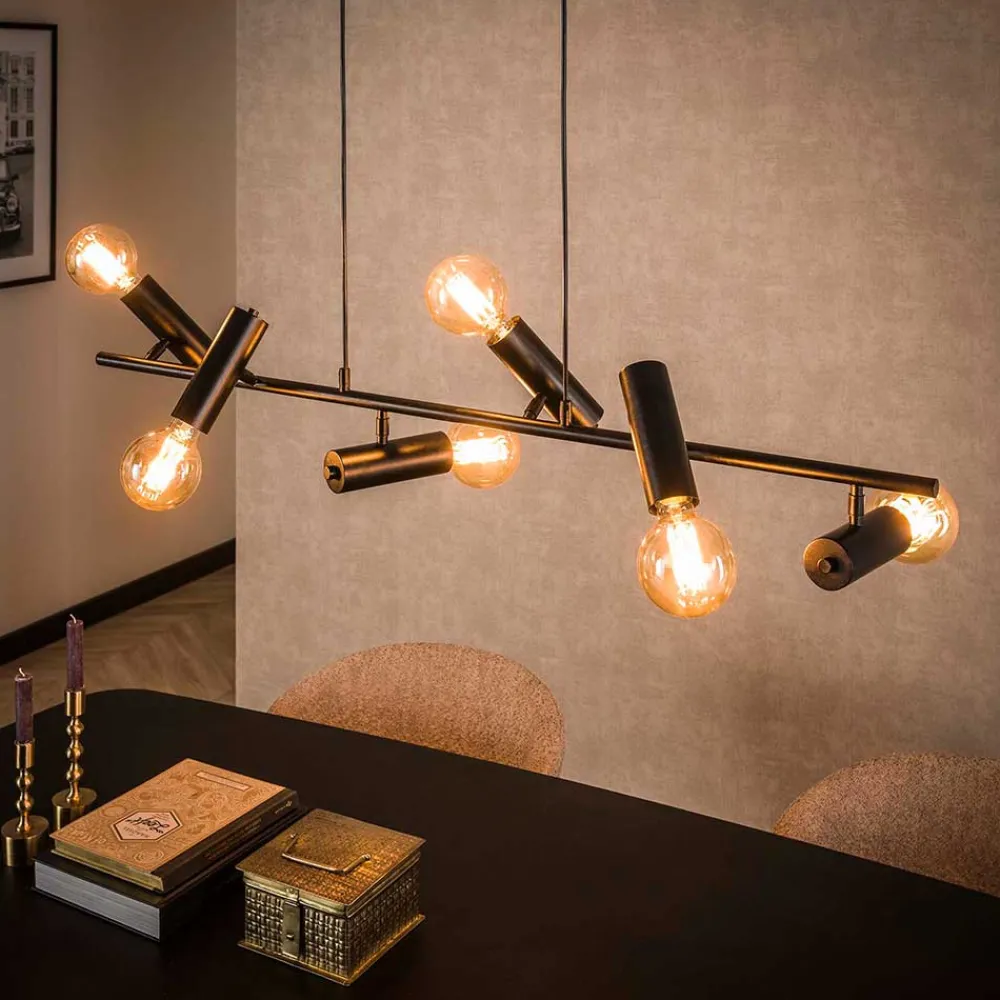 Wohnen 6-flammige Pendelleuchte in Anthrazit - Gozoa