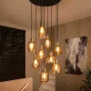 Wohnen 9-flammige Pendelleuchte mit Glasschirmen - Dress