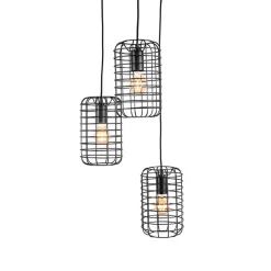 Wohnen 3-flammige Pendelleuchte mit Gitterschirmen - Troketta