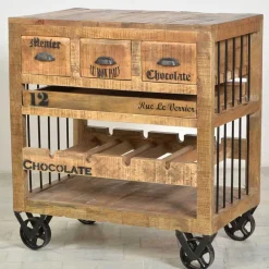 Wohnen Flaschenkommode Indri auf Rollen