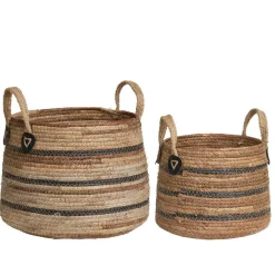 Wohnen Flechtkorb Set aus Bananenblatt - Avocado (zweiteilig)
