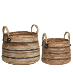 Wohnen Flechtkorb Set aus Bananenblatt - Avocado (zweiteilig)