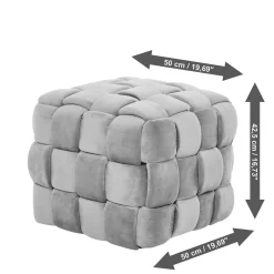 Wohnen Barhocker*Flechtoptik Sitzhocker in Platingrau - Lydosca