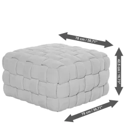 Wohnen Barhocker*Flechtoptik Sitzhocker in Platingrau - Lydosca