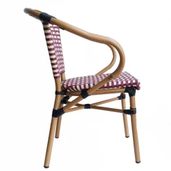 Wohnen Rattanmöbel|Lounge-Gartenmöbel*Flechtsessel aus Kunstrattan in Rot & Weiß - Fascinoso (2er Set)