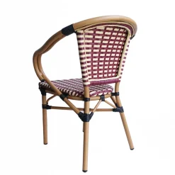 Wohnen Rattanmöbel|Lounge-Gartenmöbel*Flechtsessel aus Kunstrattan in Rot & Weiß - Fascinoso (2er Set)