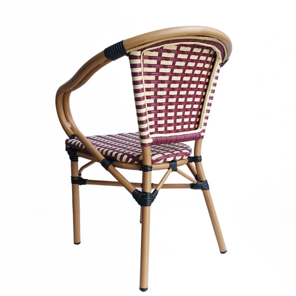 Wohnen Rattanmöbel|Lounge-Gartenmöbel*Flechtsessel aus Kunstrattan in Rot & Weiß - Fascinoso (2er Set)