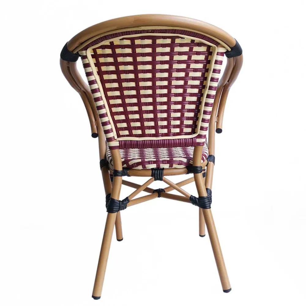 Wohnen Rattanmöbel|Lounge-Gartenmöbel*Flechtsessel aus Kunstrattan in Rot & Weiß - Fascinoso (2er Set)