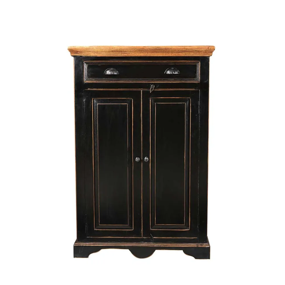 Wohnen Kommoden|Kolonialmöbel*Flur Kommode Sentiments in Schwarz