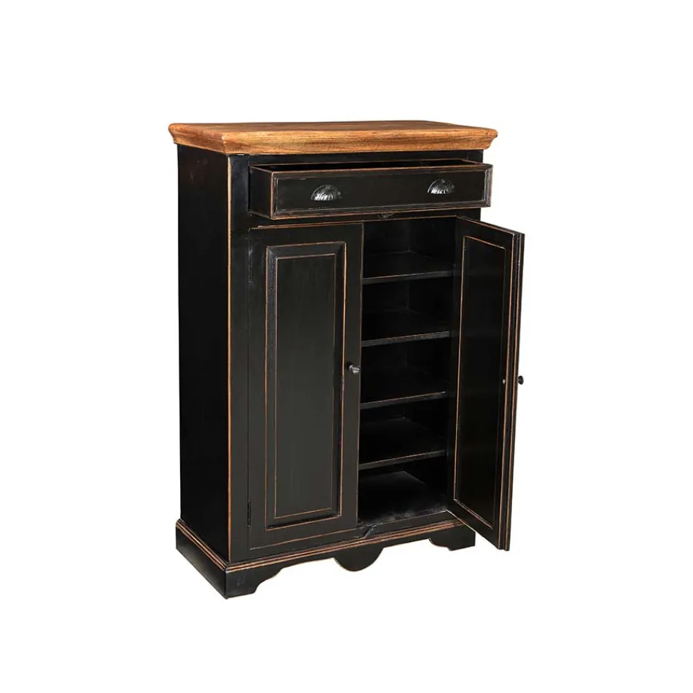 Wohnen Kommoden|Kolonialmöbel*Flur Kommode Sentiments in Schwarz