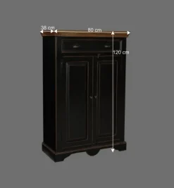 Wohnen Kommoden|Kolonialmöbel*Flur Kommode Sentiments in Schwarz