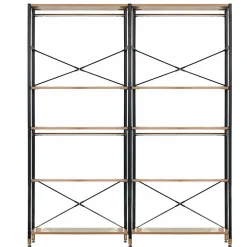 Wohnen Schwarze Möbel|Loft Möbel*Flur Regal Garderobe in Akazie & Schwarz - Ricinga