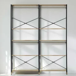 Wohnen Schwarze Möbel|Loft Möbel*Flur Regal Garderobe in Akazie & Schwarz - Ricinga