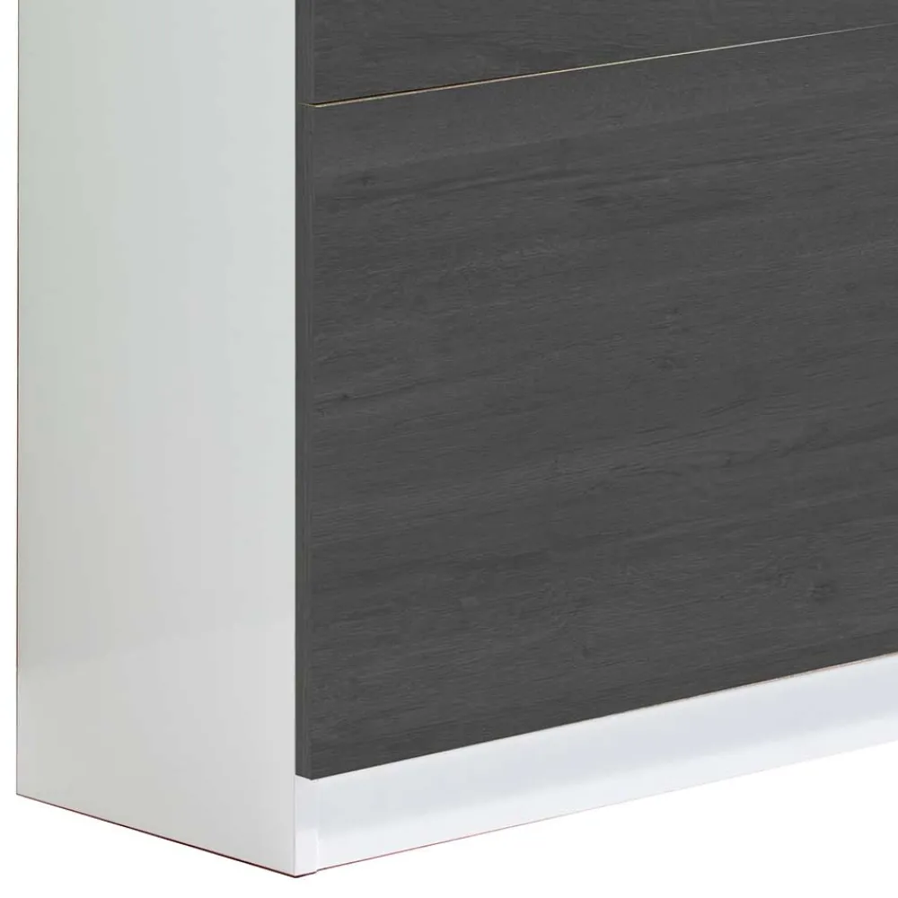 Wohnen Schuhschränke*Flur Schuhkipper in Weiß & Schwarzgrau - Vimal