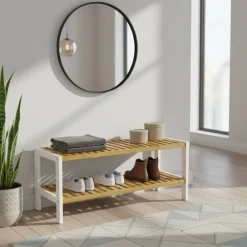 Wohnen Schuhschränke*Flur Schuhregal Kollage in Weiß