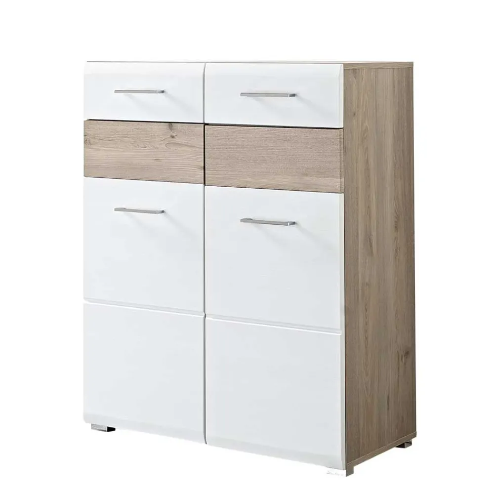 Wohnen Schuhschränke*Flur Schuhschrank Brosgo in Weiß Silbereiche