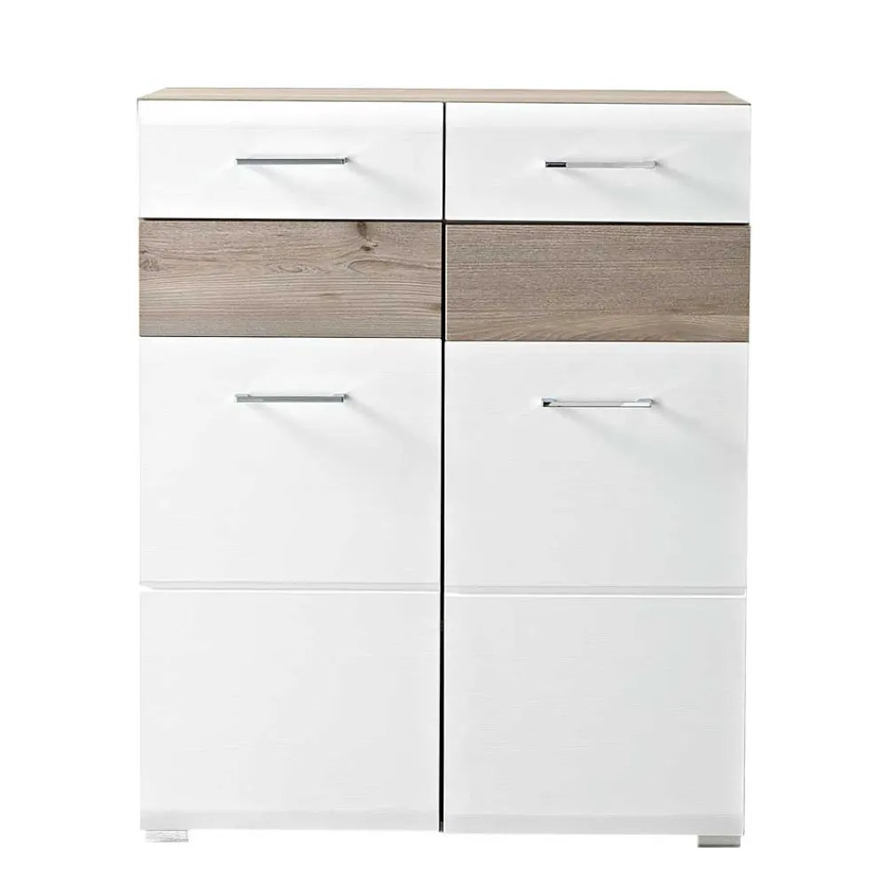 Wohnen Schuhschränke*Flur Schuhschrank Brosgo in Weiß Silbereiche